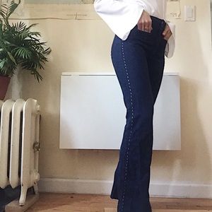 vintage navy high waisted flares